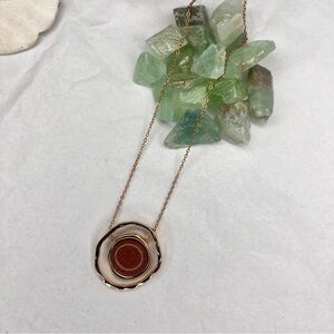 Gold Sandstone Pendant Necklace